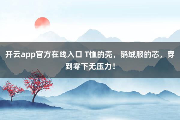 开云app官方在线入口 T恤的壳,鹅绒服的芯,穿到零下无压力!