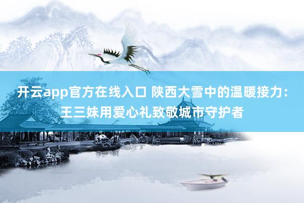 开云app官方在线入口 陕西大雪中的温暖接力:王三妹用爱心礼致敬城市守护者