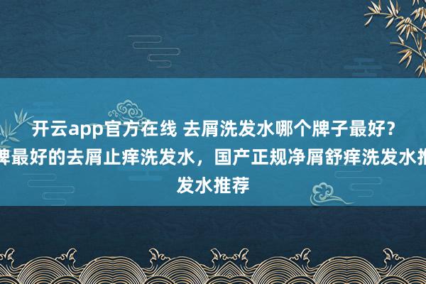 开云app官方在线 去屑洗发水哪个牌子最好？口碑最好的去屑止痒洗发水，国产正规净屑舒痒洗发水推荐