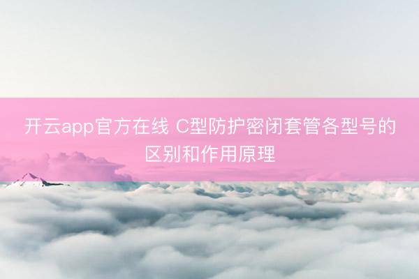 开云app官方在线 C型防护密闭套管各型号的区别和作用原理