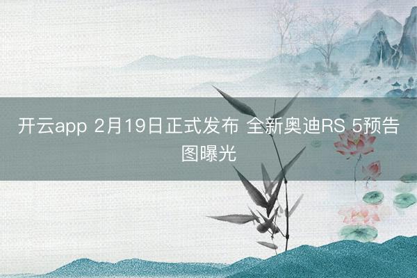 开云app 2月19日正式发布 全新奥迪RS 5预告图曝光