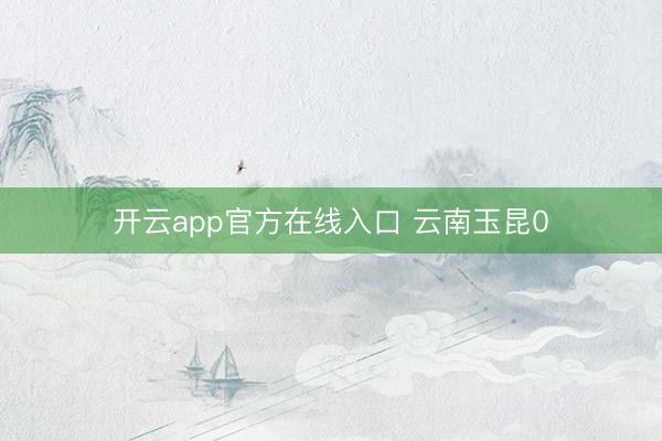开云app官方在线入口 云南玉昆0