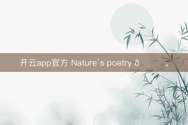 开云app官方 Nature’s poetry 💐<a href=