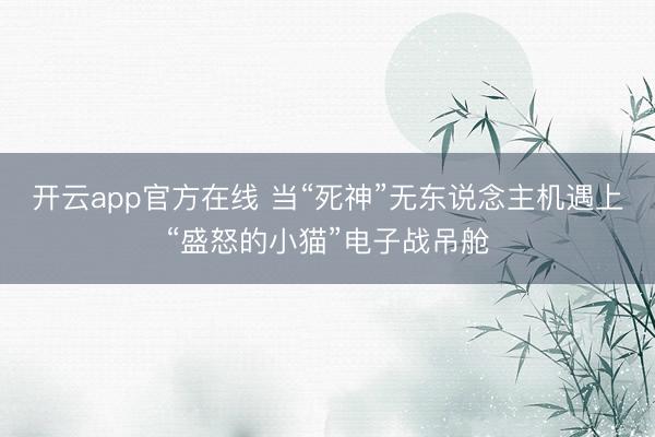 开云app官方在线 当“死神”无东说念主机遇上“盛怒的小猫”电子战吊舱