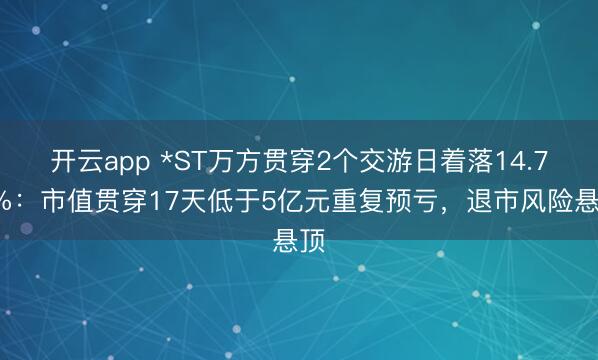 开云app *ST万方贯穿2个交游日着落14.75%：市值贯穿17天低于5亿元重复预亏，退市风险悬顶