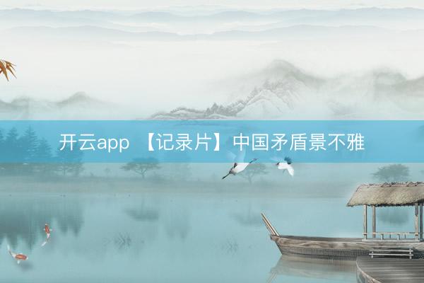 开云app 【记录片】中国矛盾景不雅